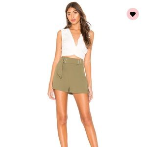 L’Academie Jax Shorts in Olive, Size XXS